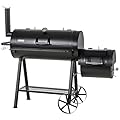 GREEN PARTY Offset Smoker Charcoal Grills with 37-Inch Cook Chamber, Barrel Smoker and Charcoal Grill Combo, 941 Sq. In. Space Barrel Charcoal Smoker Grill for Outdoor BBQ Patio Backyard Cooking
