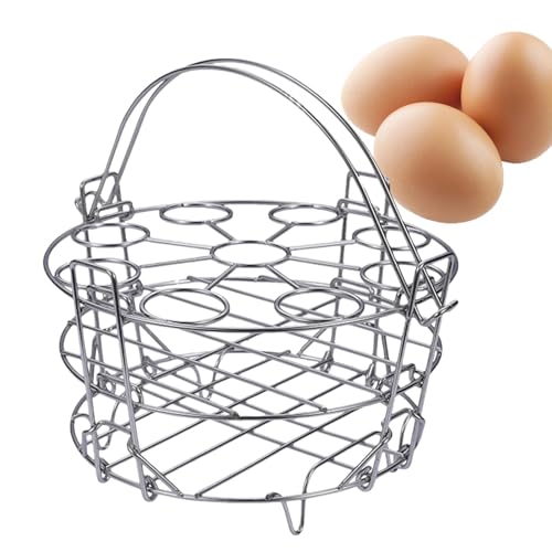 Holdes - Soporte de vapor con asas, posavasos para soporte de vapor con asas | Soporte para cocinar al vapor de huevos, posavasos de acero inoxidable con asas, soporte de