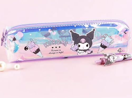 Image of Bandal & Neoul Kitty & Friends' Hologram Pencil Pouch Caddy - Officially Licensed (KuromiTheme)