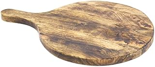Carousel Home Rustic Acacia Wood Round Chopping Board | Wooden Cutting Board Serving Platter | Food Presentation Pizza Board