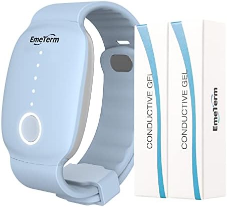 EmeTerm Anti-Nausea Wristband Relieve Morning Motion Travel Sickness Rechargeable Drug Free Bands Without Side Effects - Extra 2pack Conductive Gel