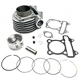 57.4mm Bore Cylinder with Gaskets and Piston Rebuild Kit for GY6 150cc 4 Stroke...