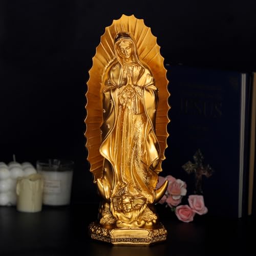 Estatua Virgen de Guadalupe de 12 pulgadas en resina miniatura 6