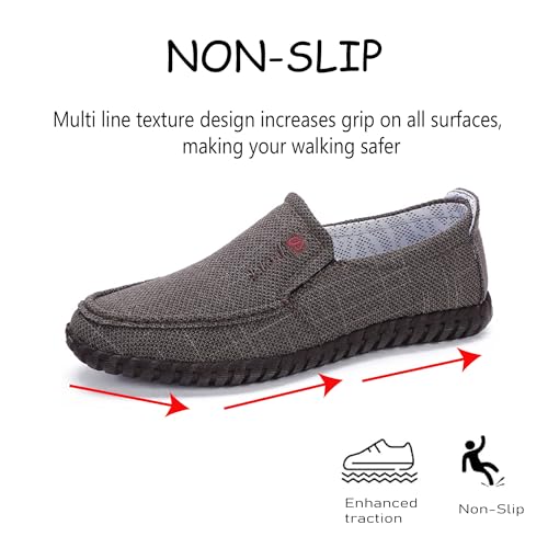 Mens Canvas Loafers Lightweight Breathable Walking Shoes Comfortable Non-Slip Driving Shoes Retro Casual Fashion4