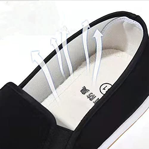 Old Beijing Cloth Shoes, Men Slip-On Breathable Chinese Traditional Old Beijing Canvas Shoes, Rubber Sole Kung Fu Martial Arts Tai Chi, for Travel, Outdoor, Beach Travel, Park Jogging2