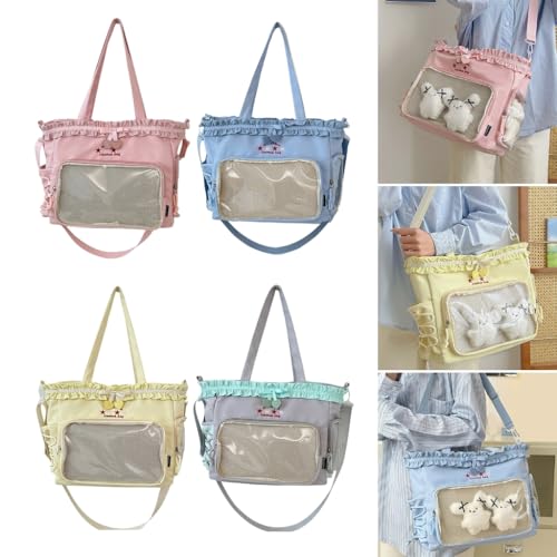 Simple Shoulder Bag Large Capacity Commuting Bag Teens Ruched Lace Bows Ita Bag2