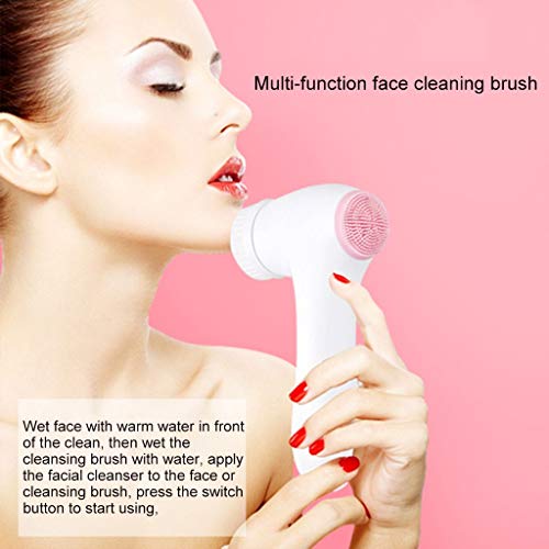 WLAY Cepillo de Limpieza Facial con Silicona Reemplazo Cabeza Poro Facial Limpieza Maquillaje Acné Portátil a Prueba de Agua