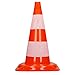 Produktbild ECD Germany 1 Stück Verkehrskegel Pylone 50 cm - orange-weiß - Reflektierende Pylonen - Verkehrsleitkegel Warnleitkegel Warnkegel Leitkegel Verkehrshütchen Hütchen Markierungskegel Sicherheit Kegel