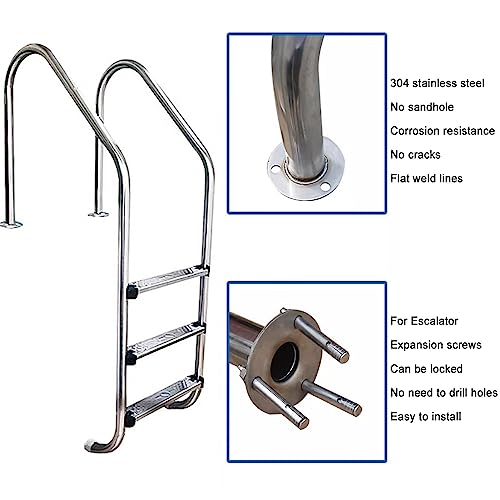 Escalera para piscina de acero inoxidable 2 peldaños miniatura 6