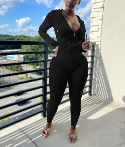 Nimsruc Two Piece Outfits For Women Long Sleeve Bodycon Tracksuit Casual Sweatsuits Jogger Sets4