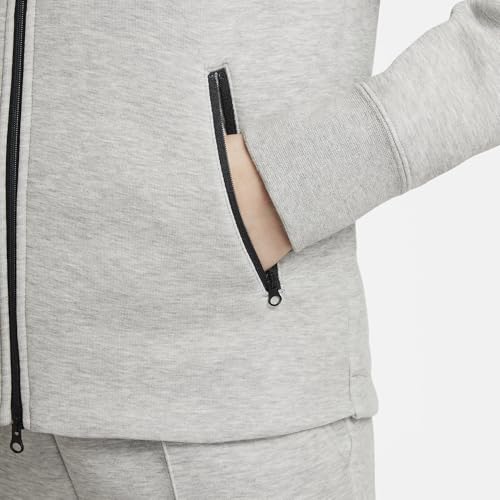 Nike Sportswear Tech Fleece Big Kids' (Girls') Full-Zip Hoodie (FD2979-063, Dark Grey Heather/Black/Black)4