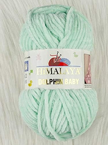 Dolphin Baby Super Bulky Yarn, 4x100 Gram (14.11 oz), 524 Yds, Polyester 100%, Machine Washable, Suitable for 6.5 (US 10.5) Knitting or 4.5/US 7 Crocheting, Color: 80307