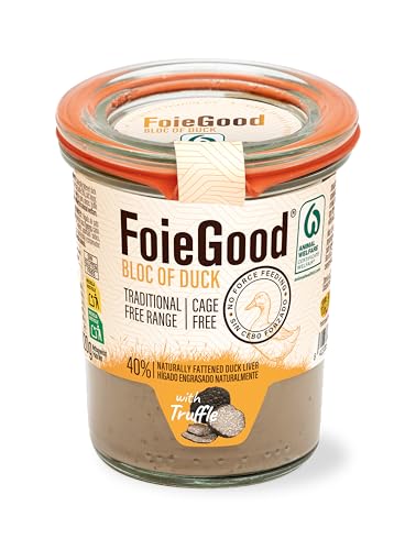 FoieGood Entenleber-Bloc mit Trüffel und Trüffelaroma Cremige Textur Ohne Stopfmast Tierwohl zertifiziert Welfair