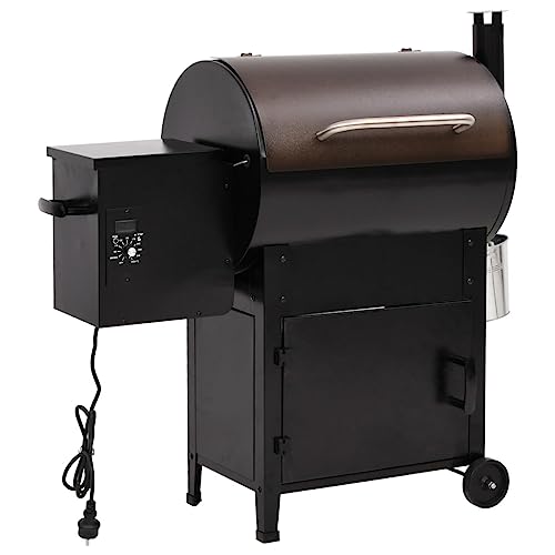 vidaXL Barbacoa de pellets con Chimenea Hierro Negro 104 cm