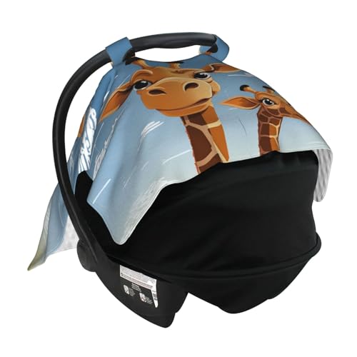 Housse de siège de voiture girafe ajustable pour protéger bébé du soleil - 4