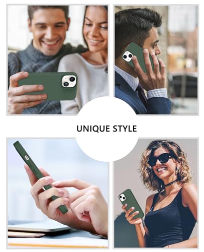 Coque iPhone 14 silicone vert armée de BENTOBEN avec doublure microfibre douce de 6,1 pouces - 6
