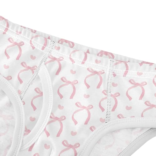 Boys' Exclusive Briefs Toddler Underwear 95% Combed Cotton Boxerbriefs 2T Pink Bow and Heart Pattern 14