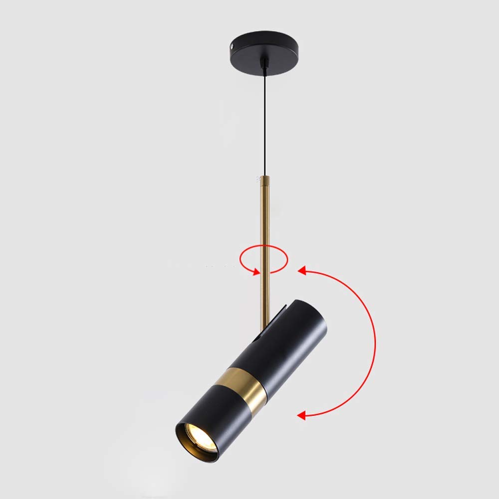 Lámpara Colgante de Tubo Largo Cilíndrico Led de 5 W, Ajustable Hacia Arriba Y Hacia Abajo, Kit de Iluminación Colgante, Luz de Isla de Cocina, Lámparas de Techo Colgantes de Aluminio, Lámpara C