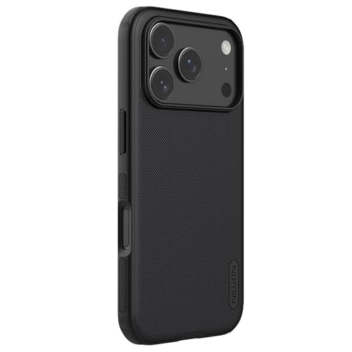 Image of Nillkin Case for Apple iPhone 17 Pro (6.3 inch Inch) Super Frosted Shield Pro (PC + TPU) Shock Absorb Cover Raised Bezel Camera Protect Without Logo Cut Black Color