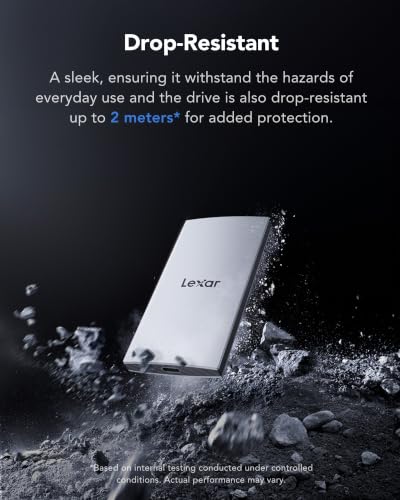 Lexar ES3 512GB Portable SSD Silver, USB 3.2 Gen 2 up to 1050MB/s - image 5