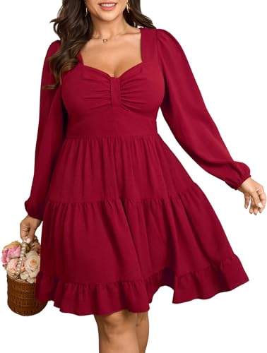 Image of SCOMCHIC Women's Plus Size Cocktail Mini Short Dress