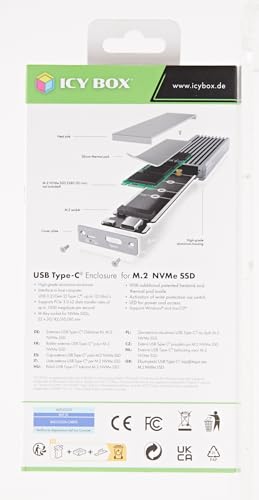 ICY BOX M.2 NVMe SSD Enclosure, USB 3.1 (Gen2, 10Gbit/s), PCIe M-Key, External SSD, NVMe Adapter, USB-C, USB-A, IB-1817M-C31 - Image 17
