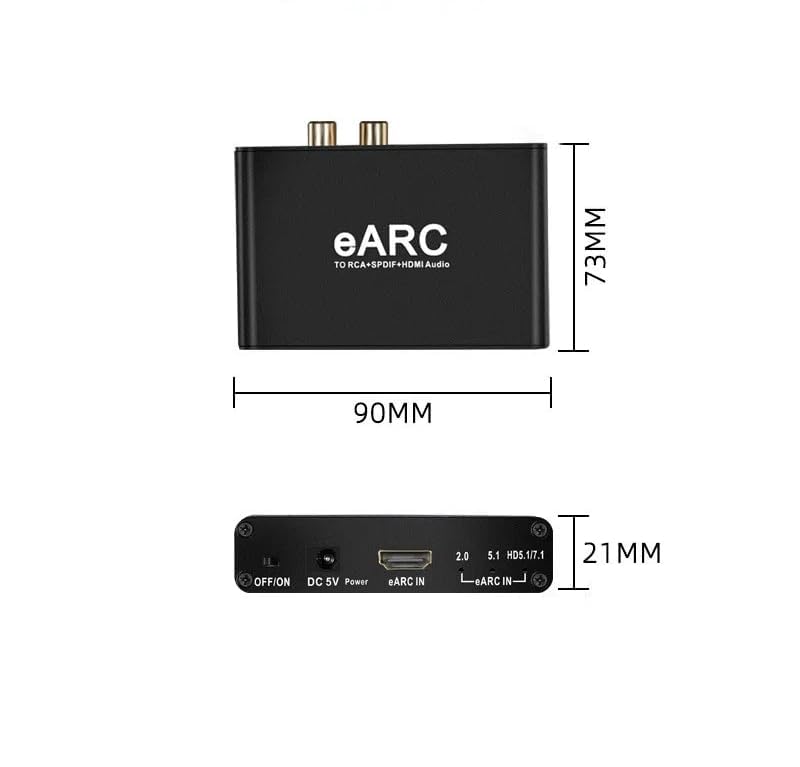 Adaptador eARC a HDMI de audio para conectar Smart TV a altavoces RCA 3