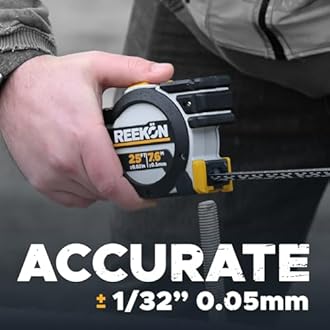 REEKON T1 Tomahawk Digital Tape Measure, Metric - Professional Accurate Measuring Tool, Green Laser, E-Paper Measuring List, Measurements Shared Over Bluetooth, Replaceable Blades