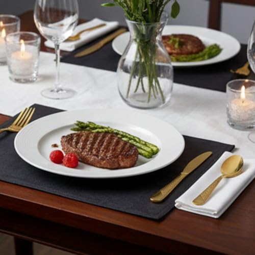 Image of Aurum Gold French Style Silverware | 4-Piece Hammered Cutlery Set | 2-Piece Dinner Fork & 2-Piece Dinner Spoon Set | Stainless Steel Flatware Elegant Dining for Home,Restaurants & Gifting