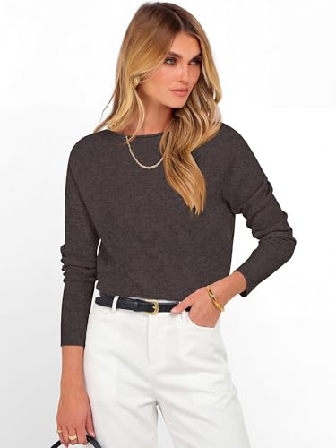 Image of ANRABESS Women Long Sleeve Rolled Neck Fall Lightweight Sweaters Top