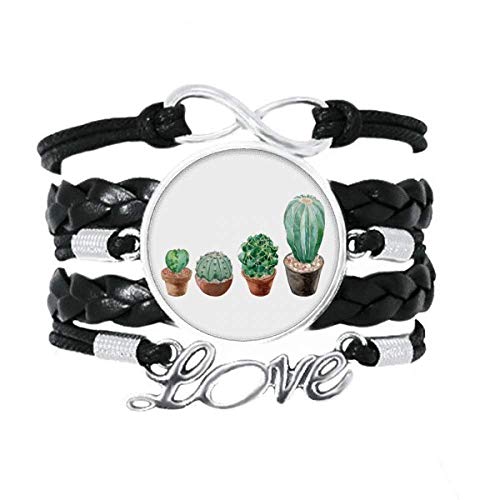 Illustration Bracelet Amour en cuir sur le thème des cactus pour offrir