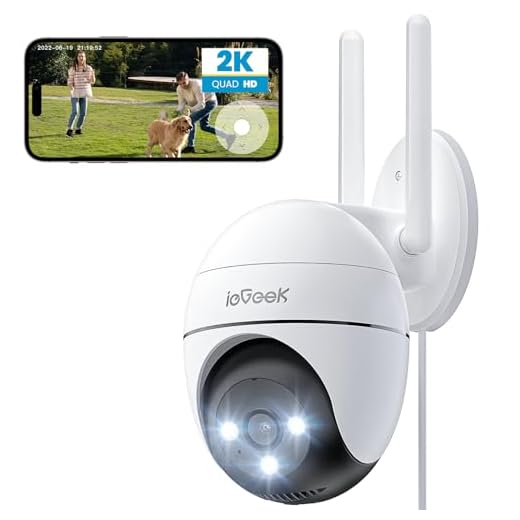 ieGeek 2K Überwachungskamera Aussen WLAN, PTZ Outdoor IP Kamera überwachung außen, WiFi Dome Camera mit Farbiger Nachsicht, Bewegungserkennung,Mensch Bewegungsmelder, Zwei-Wege-Audio