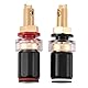 2 stücke Freies Schweißen Kupfer Lautsprecher Endverstärker Terminal für 4mm Bananenstecker, Flachstecker, blanker Draht (Schwarz und Rot)