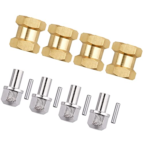 Image of 4pcs 12mm Brass Wheel Hex Hub Offset Extension Hex Drive Adapter Combiner Coupler Conversion for 1 /10 RC Crawler Axial SCX10 CC01 Jeep Wrangler D90 Wraith (15mm)