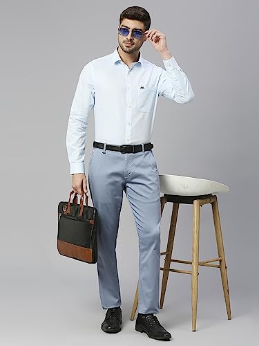 Image of Thomas Scott Men's Cotton Slim Fit 100% Formal Shirt with Spread Collar and Full Sleeves