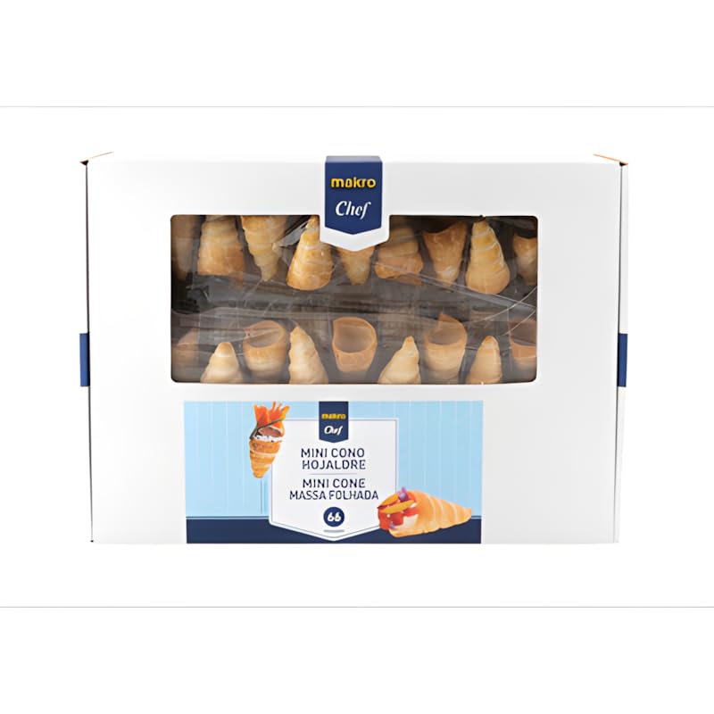 METRO Chef Cono Mini de Hojaldre Dulce 600 mm, 66 Unidades (409 g) – Listos para Rellenar, Formato Profesional para Catering y Repostería