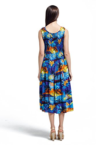 Image of Hawaii Hangover Family Matching Hawaiian Clothes, Sunset Blue | Family matching Hawaiian outfits, Sunset Blue, lightweight rayon, machine washable, tropical print, luaus, cruises