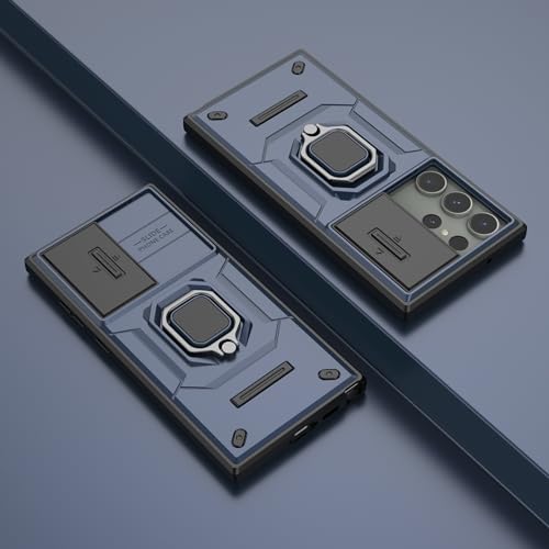 Image of CamShield Pro Case with Slide Camera Protection and 360 Protection Ring Stand Bumper Back Case Cover for Samsung Galaxy S23 Ultra 5G (Blue)