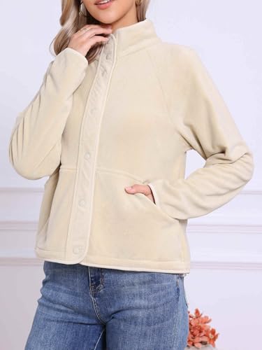 Allegra K Fleece Jacket for Women Fall Jackets 2025 Casual Long Sleeve Button Down Winter Coats with Pockets4