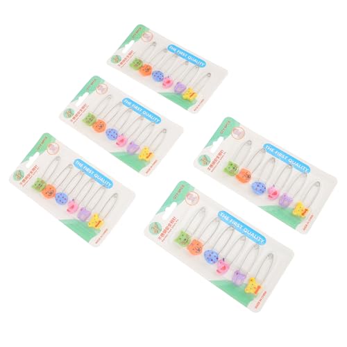 OSALADI Newborn Safety Pin 30pcs Animal Diaper Pins Plastic Head for Diaper Fastening