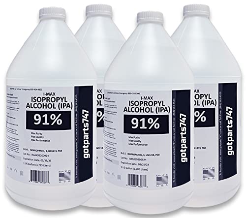 Isopropyl Alcohol - IPA 91% (4-1 Gallon) High Purity -