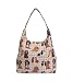 Signare Women’s Fashion Tan Canvas Tapestry Top Zip Hobo Shoulder Bag Beach Bag in Cavalier King Charles Spaniel Design (HOBO -KGCS)