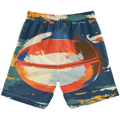 Boys Beach Board Shorts Rugby Graffiti Football Swim Trunk Teen Swimwear 8-16Y Multicolor2