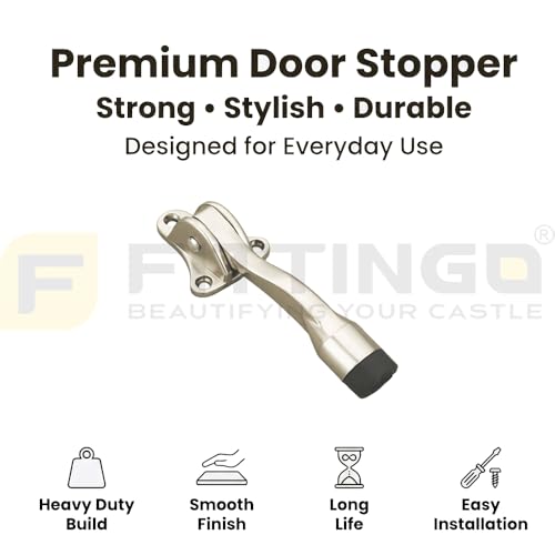 Image of Round Rubber Door Stopper /Heavy Duty Rubber Door Stopper for Home /Stopper with Rubber Grip (5 inch) Satin - Pack of 4-| 3 Years Warranty |