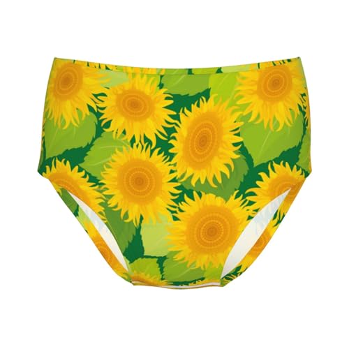 Sunflowers Pattern Girls' Underwear Soft Cotton Little Girls Panties Comfort Briefs