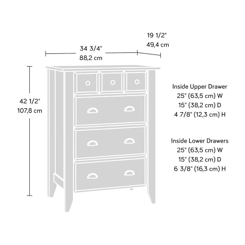 Image of Sauder Shoal Creek Bedroom 4-Drawer Chest, in Soft White finish