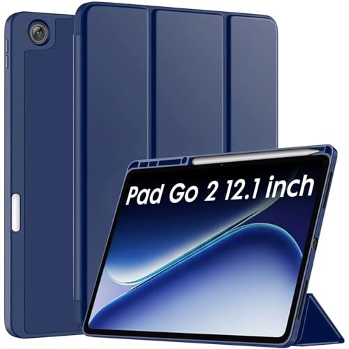 Image of Robustrion Cover for OnePlus Pad Go 2 12.1 inch Cover Case with Pencil Holder, Trifold Cover Case for OnePlus Pad Go 2 Tablet Cover [Auto Sleep Wake Support] - Navy