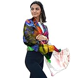 NEIHFHU Seidenschals Damen Leicht Seidentuch Silk Schal Halstuch Tuch Geschenk Frauen Pferdebild