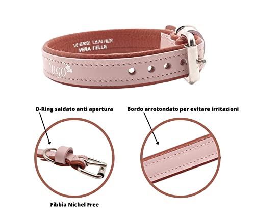 Ugo Collare per cane in vera pelle fatto a mano in...