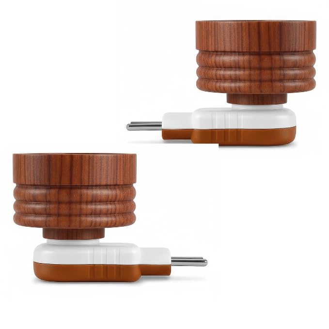 Image of (Packe of 2) Electric Sheesham Wooden Kapoor Dani | Handcrafted Natural Sheesham Wood, for Dhoop Dani | Camphor Burner | Oil Burner for Spiritual Use. Made in India (Sheesham Wood)